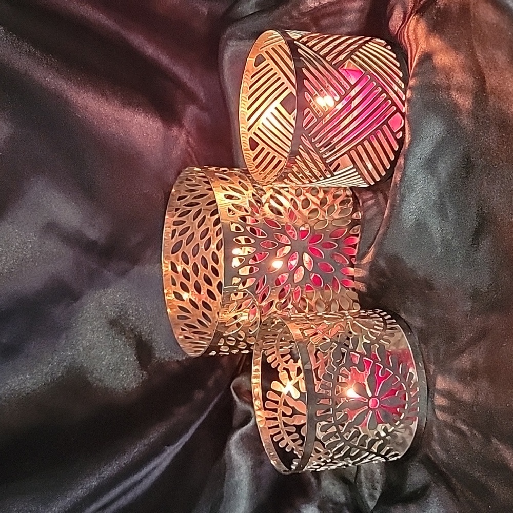 Slatkin And Co. Set Of Three Metal Candle holders